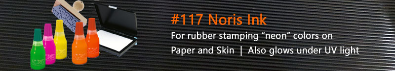 Noris #117 Neon UV Ink • Florescent effect rubber stamp ink for marking on uncoated paper and human skin. Buy online!